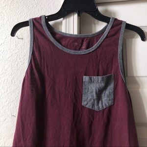 Men’s Blue Crown Maroon Pocket Tank Top